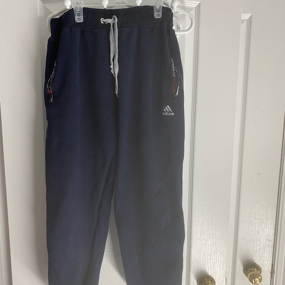 Mens Adidas Sweatpants Dark Navy Large Cotton - Picture 1 of 2